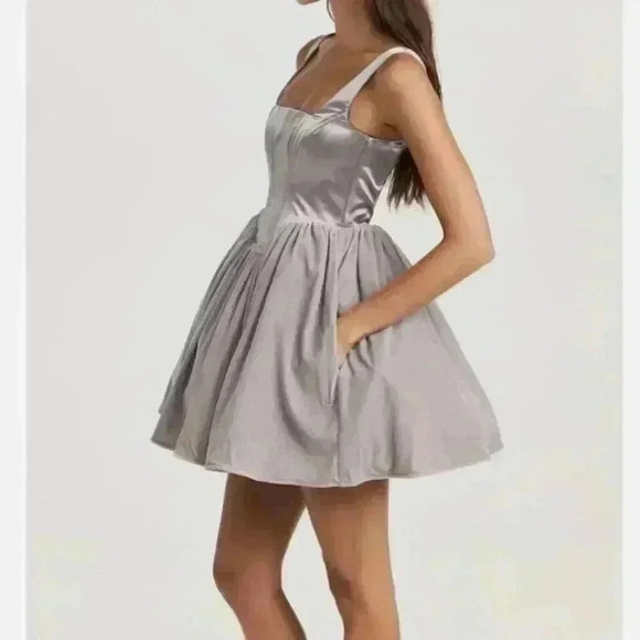 New STAUD Landscape Dress Silver New w/Tags Retails $450 - Picture 5 of 13